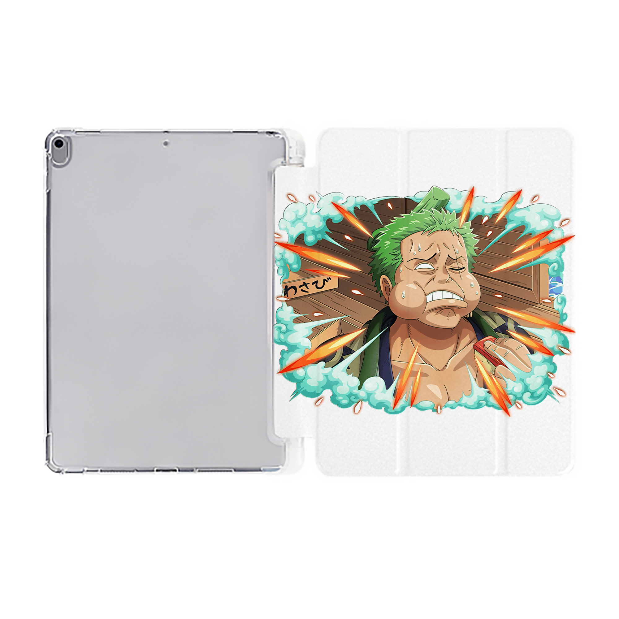 （画像用） ワンピース ロロノア・ゾロ ONE PIECE Roronoa Zoro IPad ケース ペン収納付き 三つ折りスタンド PUレザー×シリコン 対応機種9.5/10.5/10.9インチ